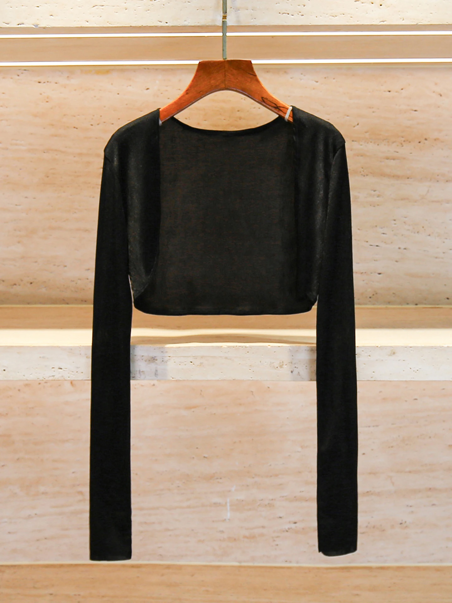 High-End Summer ort Thin Women's Knitted Sunscreen Cardigan Top Commute Sle High Waist Other Material Long Sve round Ne