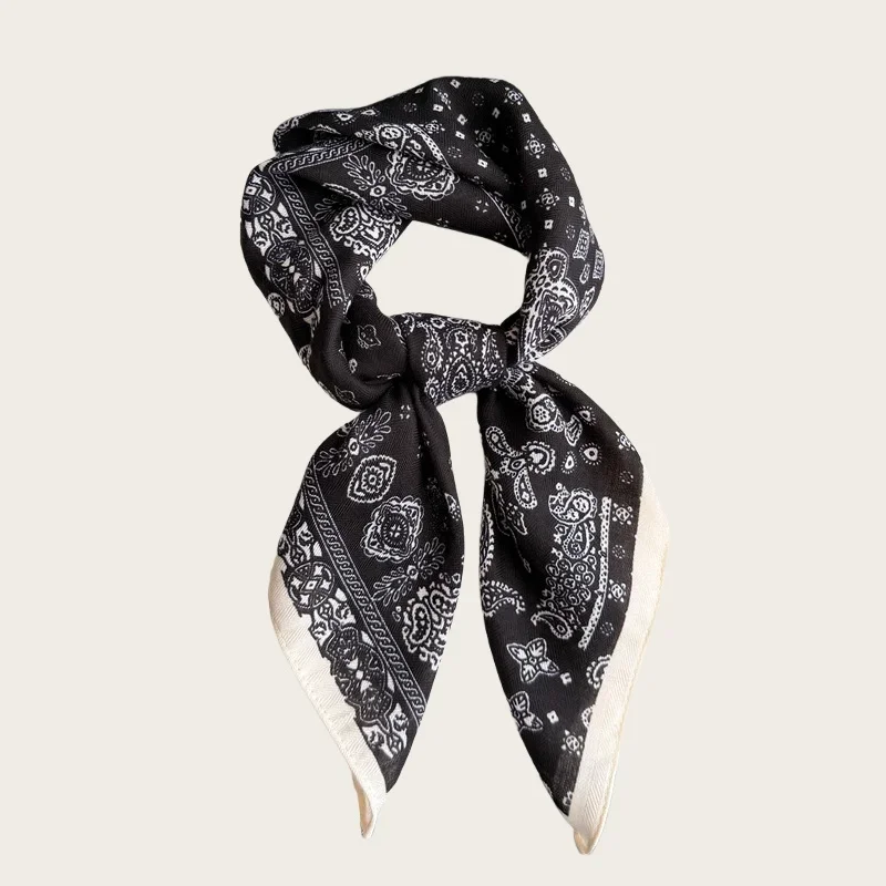 

Luxury Cashew Print Female Neck Scarf Cotton Linen Feeling Women Hair Scarves Foulard Head Band Shawls Wraps Neckerchief Bandana