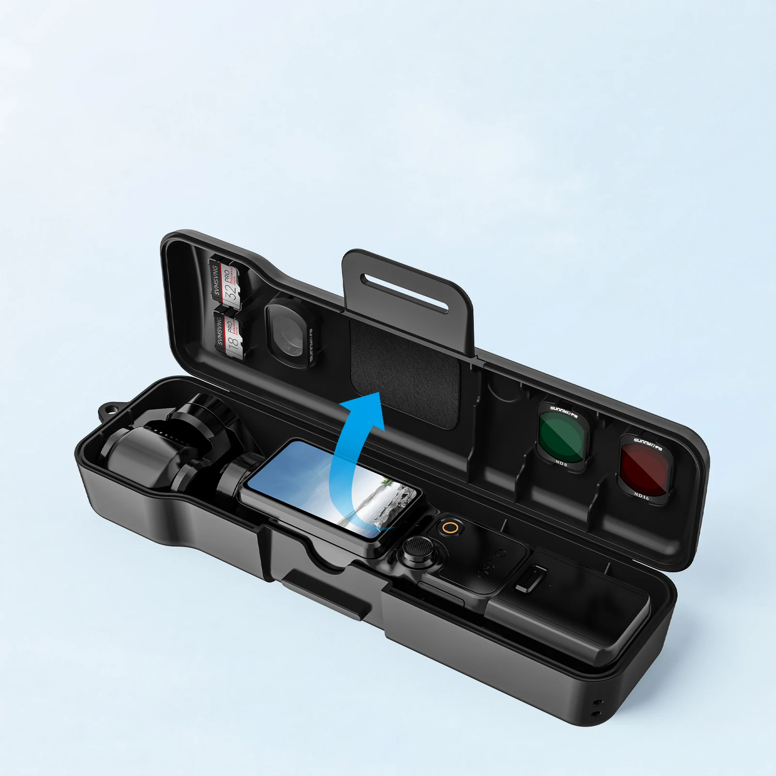 Für DJI Osmo Pocket 4 3 Hartschalenkoffer Vollständiger Schutz mit Objektivschutz Schnellverschluss-Klappdesign für Vlog-Zubehör – Detail 3