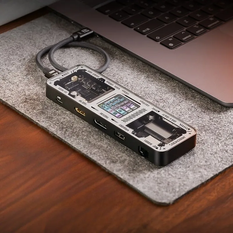 

Docking Station Type-C Smart USB-C Gigabit Network Port HDMI Suitable for MACBOOK Converter Deep Space Black