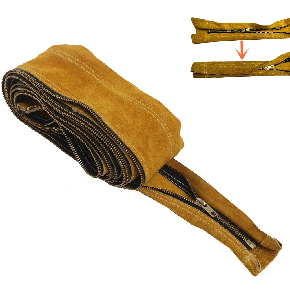 Calfskin Double Layer Welding Torch Hose Cover for TIG MIG Flame Retardant Wear Resistant 11.5ft/25ft 10.5 cm/4 inch