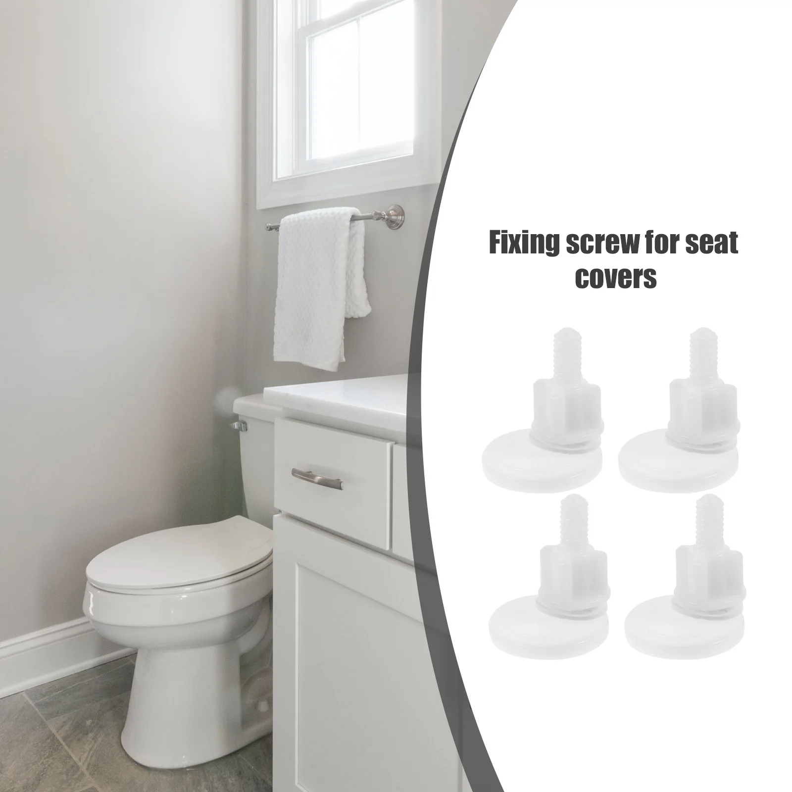 

4Pcs Toilet Seat Screws Plastic Replacement Fixing Repair Screws for Toilet Seat Covers Installation Repair Parts