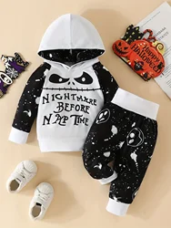 35/5000 2-piece spring and fall baby Face alphabet printed long sleeve and long pants with random printed set