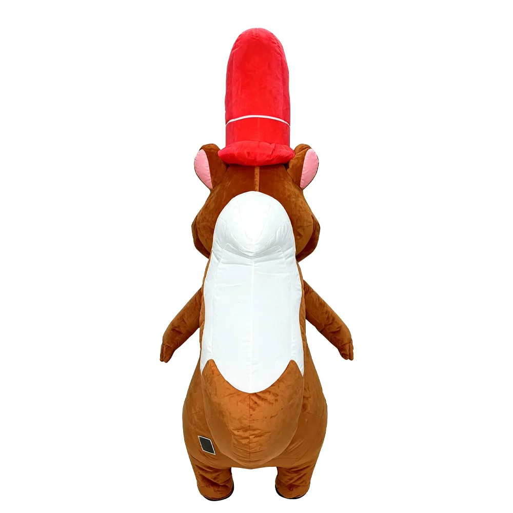 SAYGO Red Hat Squirrel Inflatable Costume Mascot Parade Adult Character Cosplay Christmas Halloween Party Event Plush Set view 4