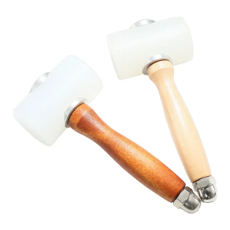 

Professional Leather Carve Hammer Nylon Hammers Mallet Wood Handle for Leathercraft Punch Printing Percussion DIY Tool