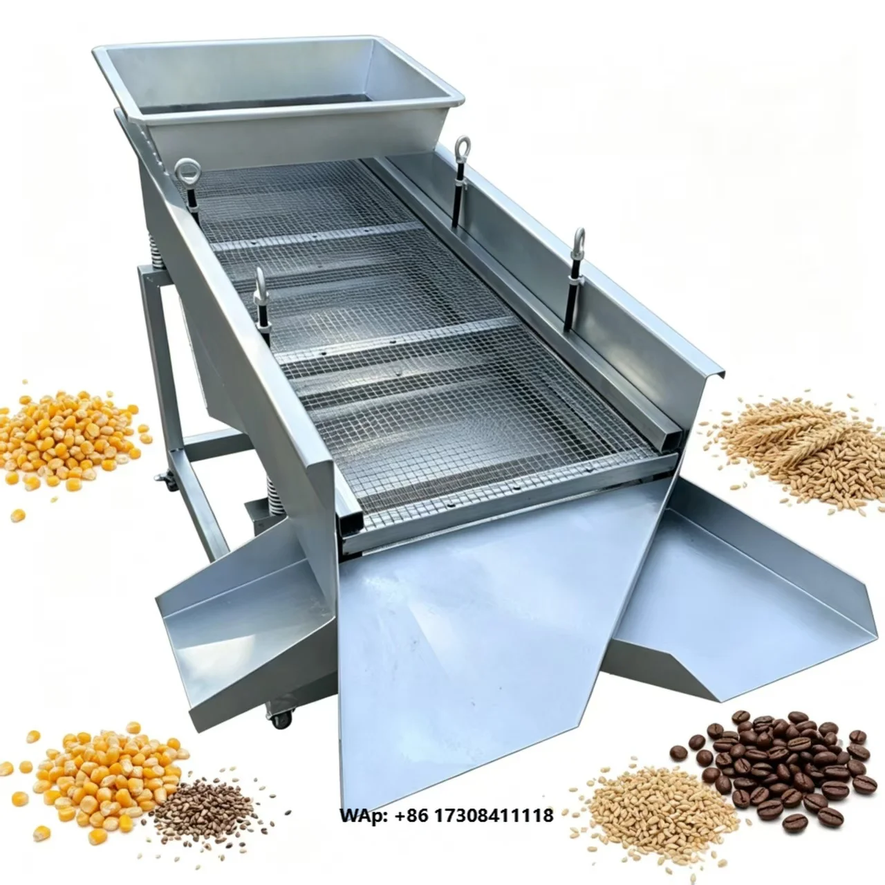 Multi-use Linear Vibration Sifter Coffee Bean Grain Corn Soybean Sesame Size Separator for Small Food Processing Workshop