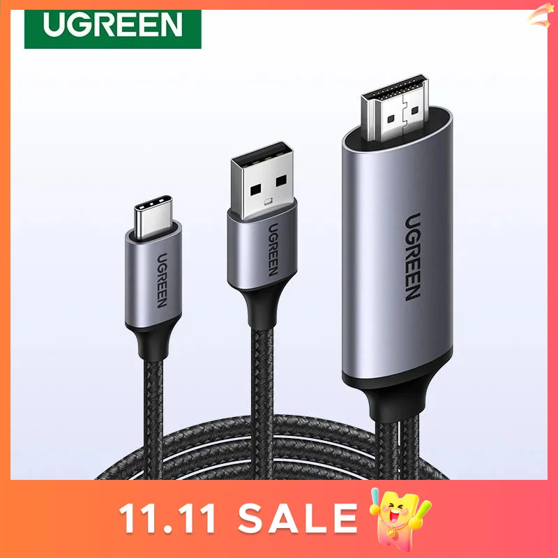 

UGREEN Кабель-адаптер HDMI-USB C Аудио-видео Дисплей 4K 60 Гц HDR HDCP2.2 Dolby с источником питания USB для PS4/5 Switch Xbox PC