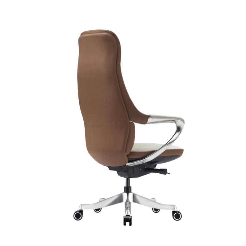 Luxury Classic Adjustable Height Boss Ergonomic Office Swivel Chair High Back Support Modern Black  Leather