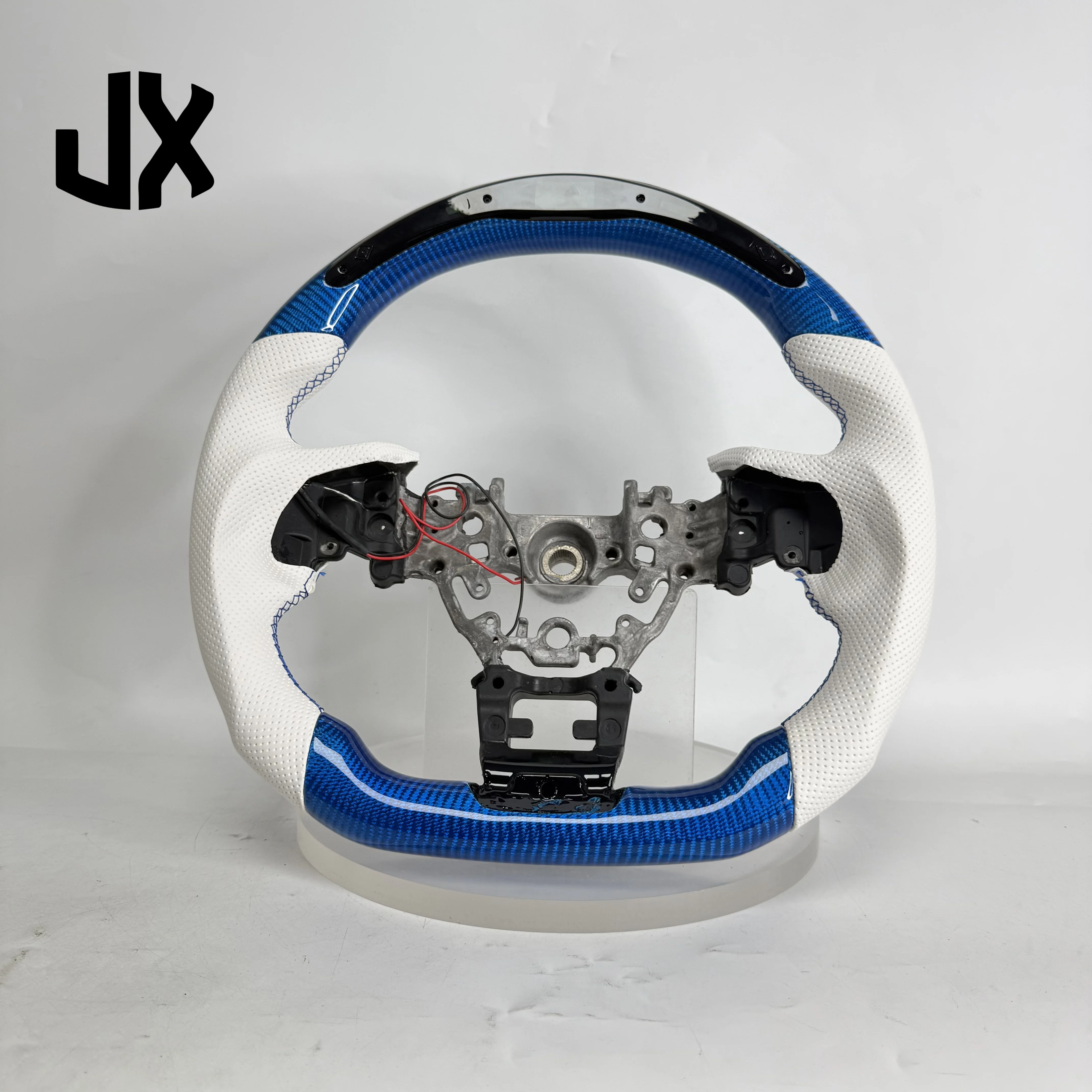LED Carbon Fiber Steering Wheel for Subaru Forester 2019-2022 Leather Perforated Steering Wheel