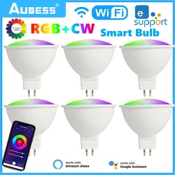 EWelink inteligentna żarówka MR16 WiFi RGB + CW 5W 12V LED z funkcją ściemniania żarówka pilot aplikacji sterowanie głosem działa z Alexa Google Home