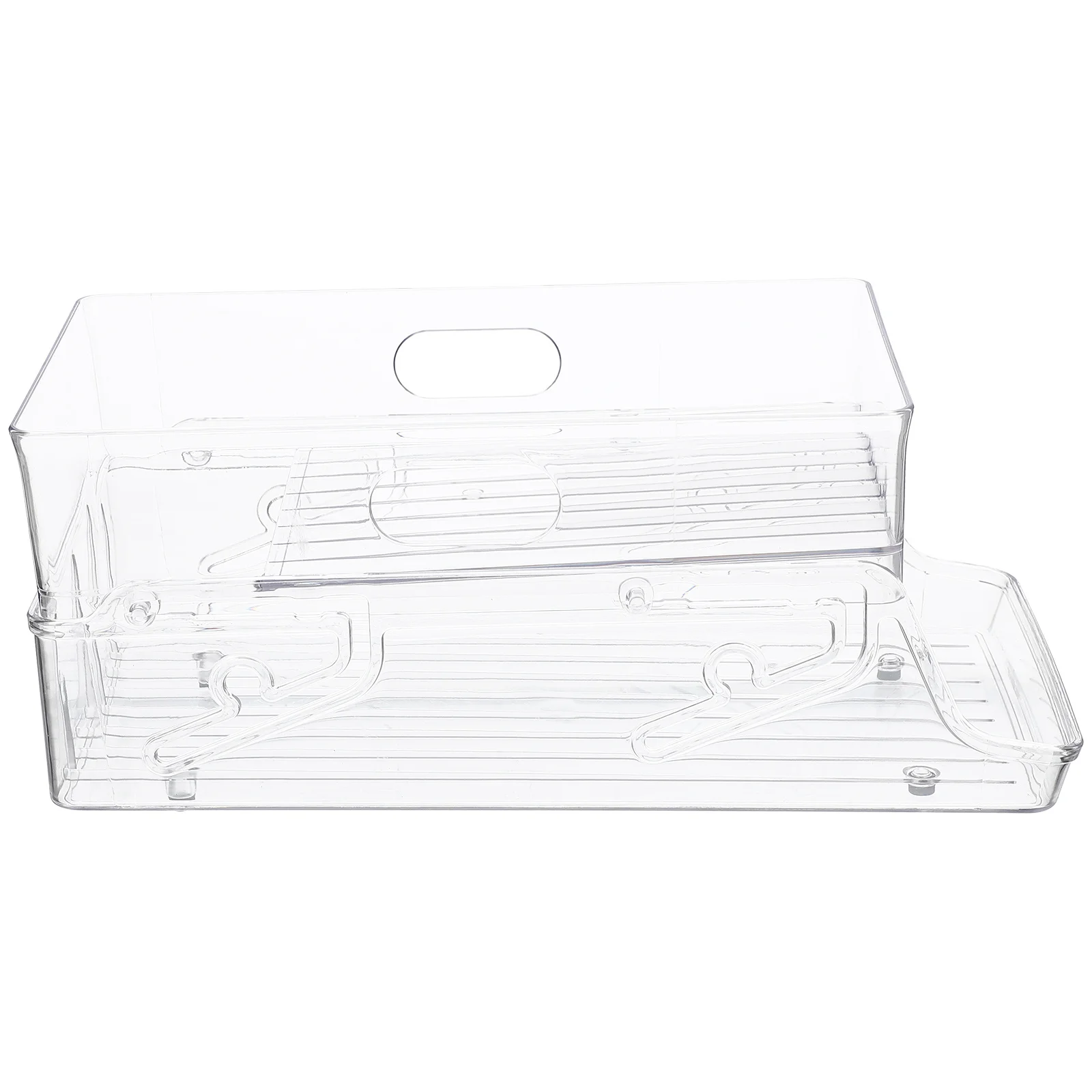 

Double Layer Adjustable Fridge Organizer Rolling Soda Can Dispenser Transparent Refrigerator Beverage Can Holder Household Drink