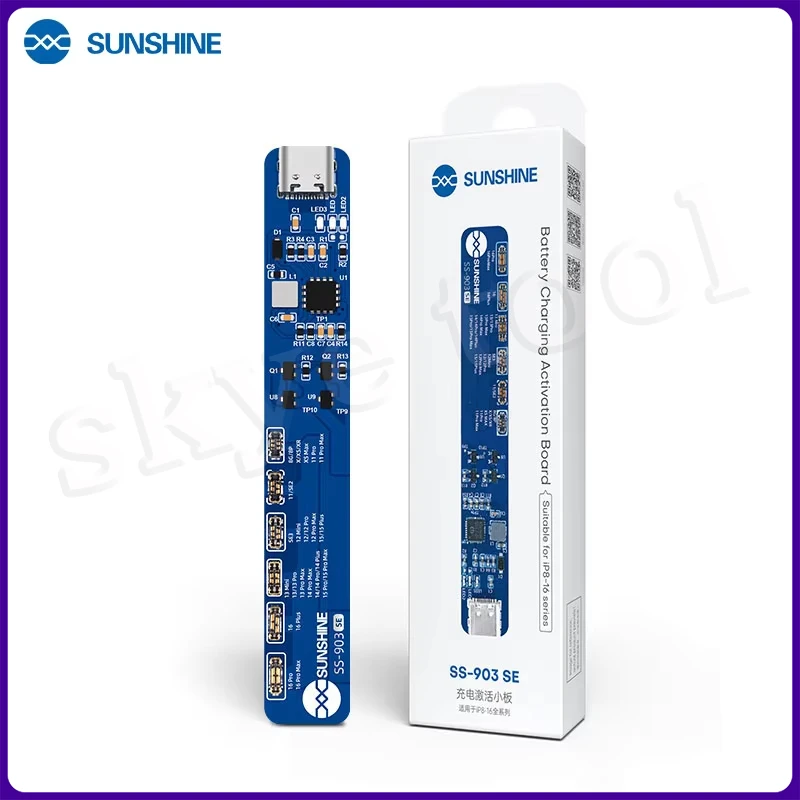 

SUNSHINE SS-903 SE, плата активации зарядки аккумулятора без удаления для iPhone 8-16 Pro Max, тестер зарядки печатной платы аккумулятора