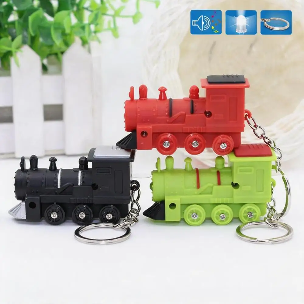 Mini Train Keychain with Light & Sound  Cute Locomotive Bag Charm