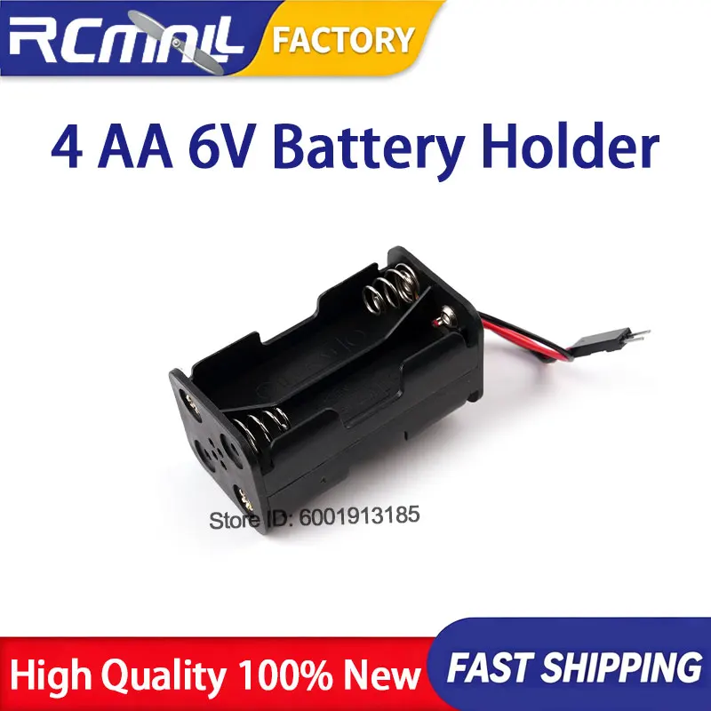 4 AA Battery Holder 6V Power Supply Box with JR Connector Line for RC Servo Motor Tester Tool PC Peripherals Setup Accessory