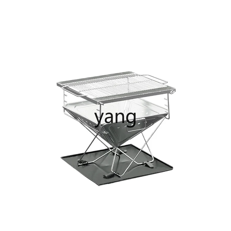 

LXL Fire Rack Stainless Steel Beacon Tower Foldable and Portable Winter Raw Carbon Heating Stove Tea Boiling