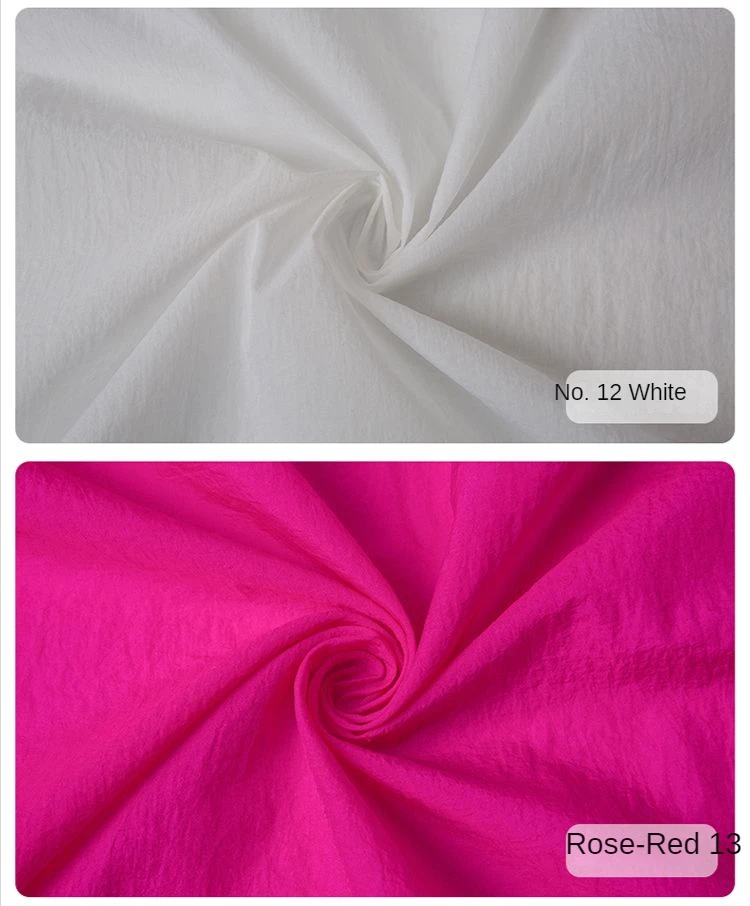 Nylon Fabric By The Meter for Clothing Lining Sewing 20D Ultra-thin Wrinkle Pleated Breathable Sunscreen Cloth Summer Soft Plain