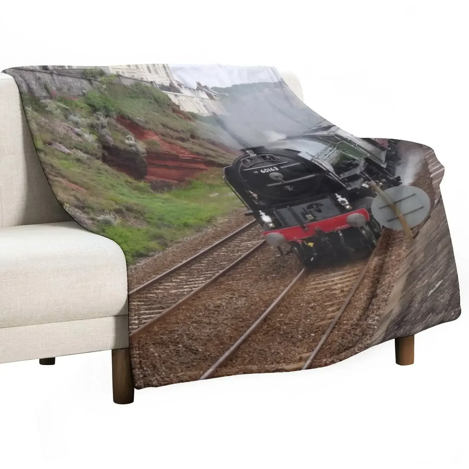 British Railways 60163 Tornado at Dawlish Throw Blanket Flannel Fabric Decoratives Thermal Fashion Sofas Blankets