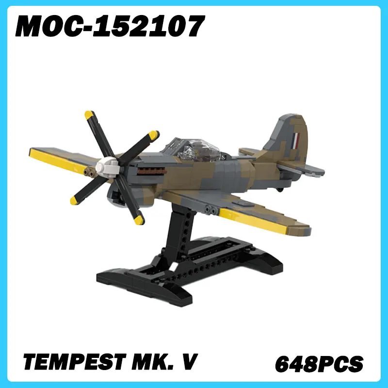 WW II-Tempest Fighter Series ، سلسلة عسكرية V نموذج لكتل البناء للأطفال ، الطوب المجمّع ، ألعاب الألغاز ، هدايا الكريسماس ، تصنعها بنفسك