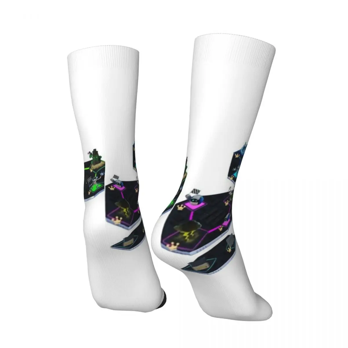 Hip Hop Retro Map Crazy Men's compression Socks Unisex Astro's Playroom Harajuku Pattern Printed Funny Novelty Happy Crew Sock