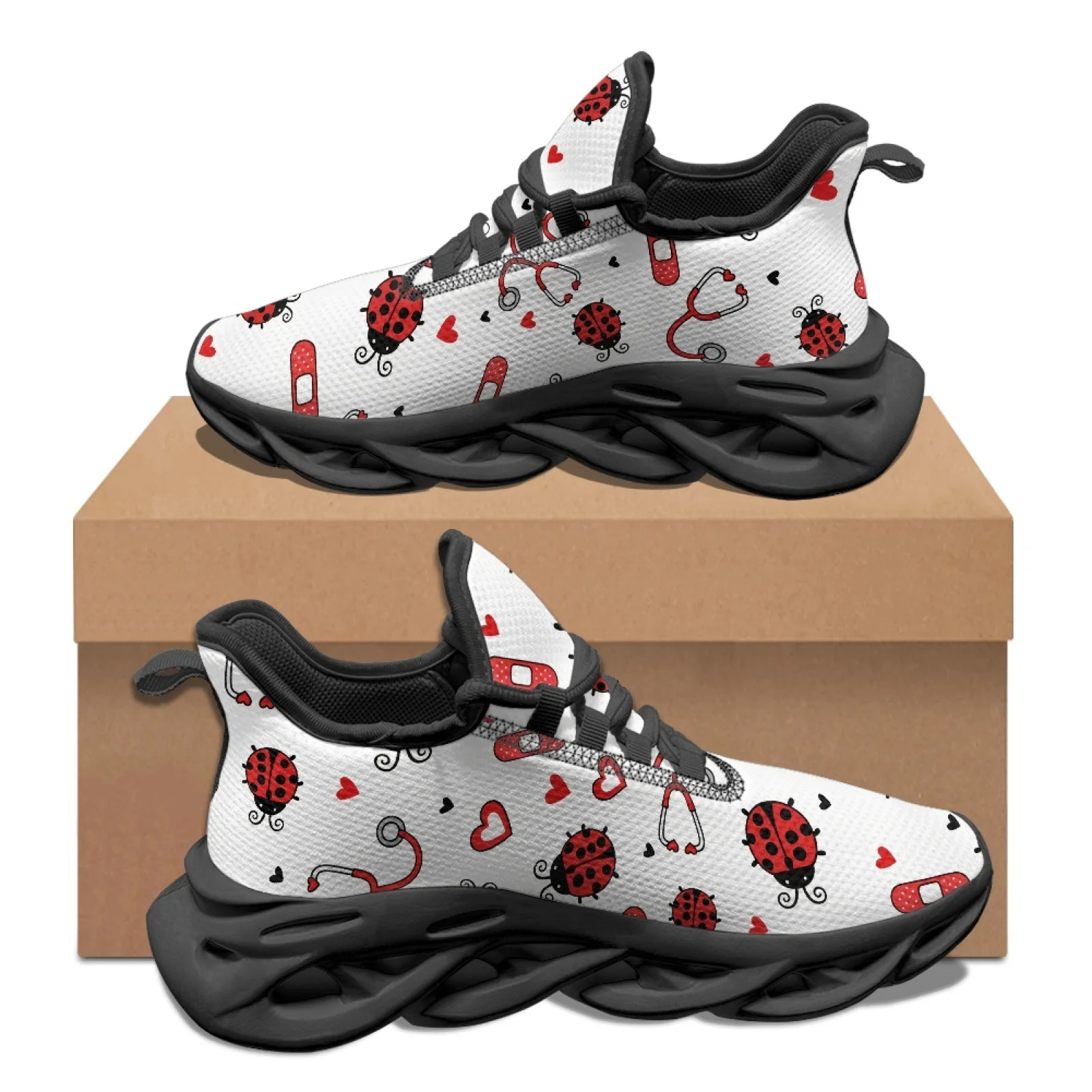 PENSTROLL Ladybug Medical Lightweight Men's Running Shoes for Teens Mesh & EVA Athletic Trainer Blade Sneakers
