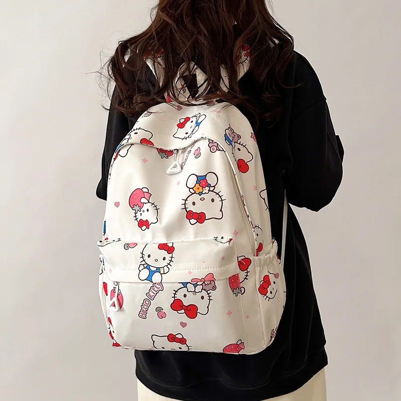 

Sanrio Hello kitty Backpack Girl 2022 New Anime Niche Backpack Female Junior High School Students Kawaii Printed Schoolbags