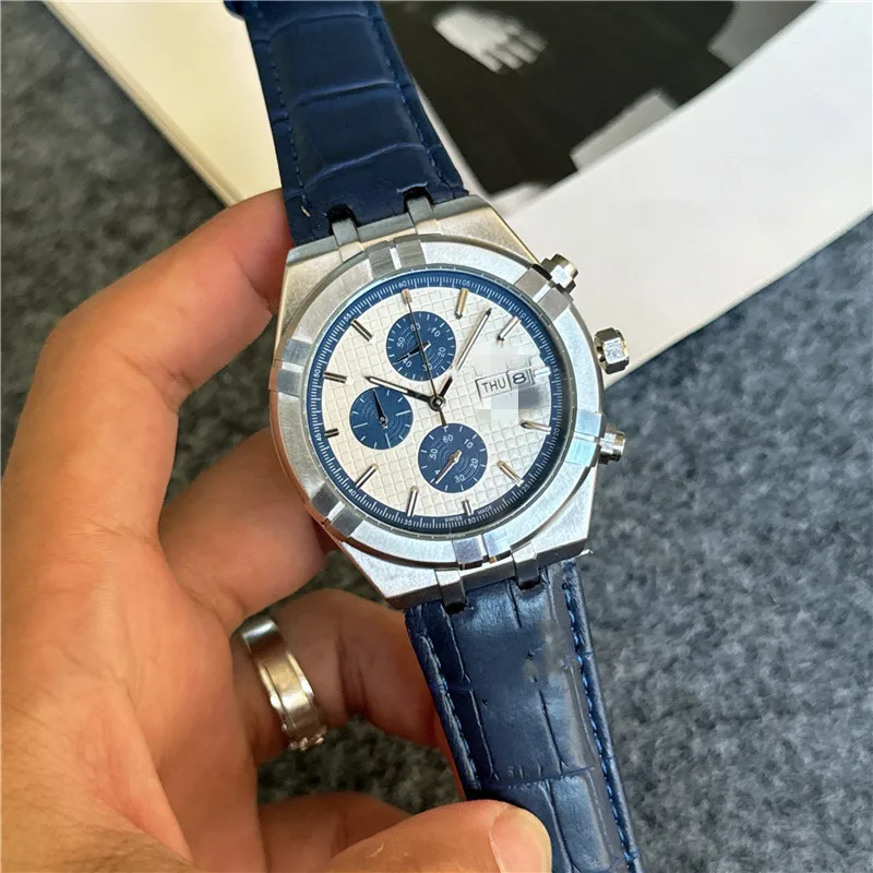 Jam Tangan Quartz Pria Terbaru 2025, Tali Kulit Paduan Heksagonal, 42mm, Jam Tangan Quartz Pria Sederhana