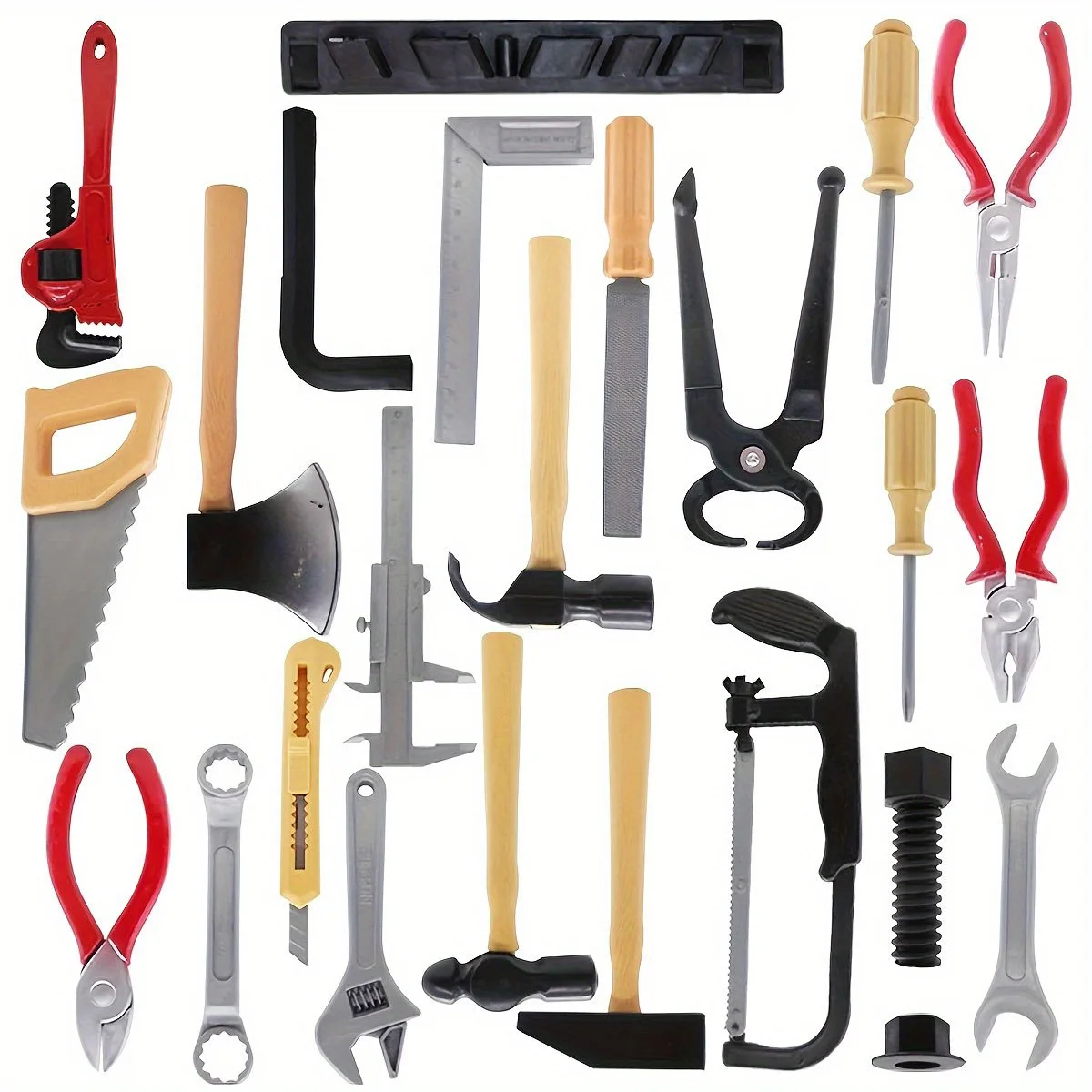 14 teile/satz Mini Kunststoff Ingenieur Bau Reparatur Tool Kit Simulation Reparatur Bohrer Schraubendreher Schraubenschlüssel Schraube Hammer ZSY – Detail 1