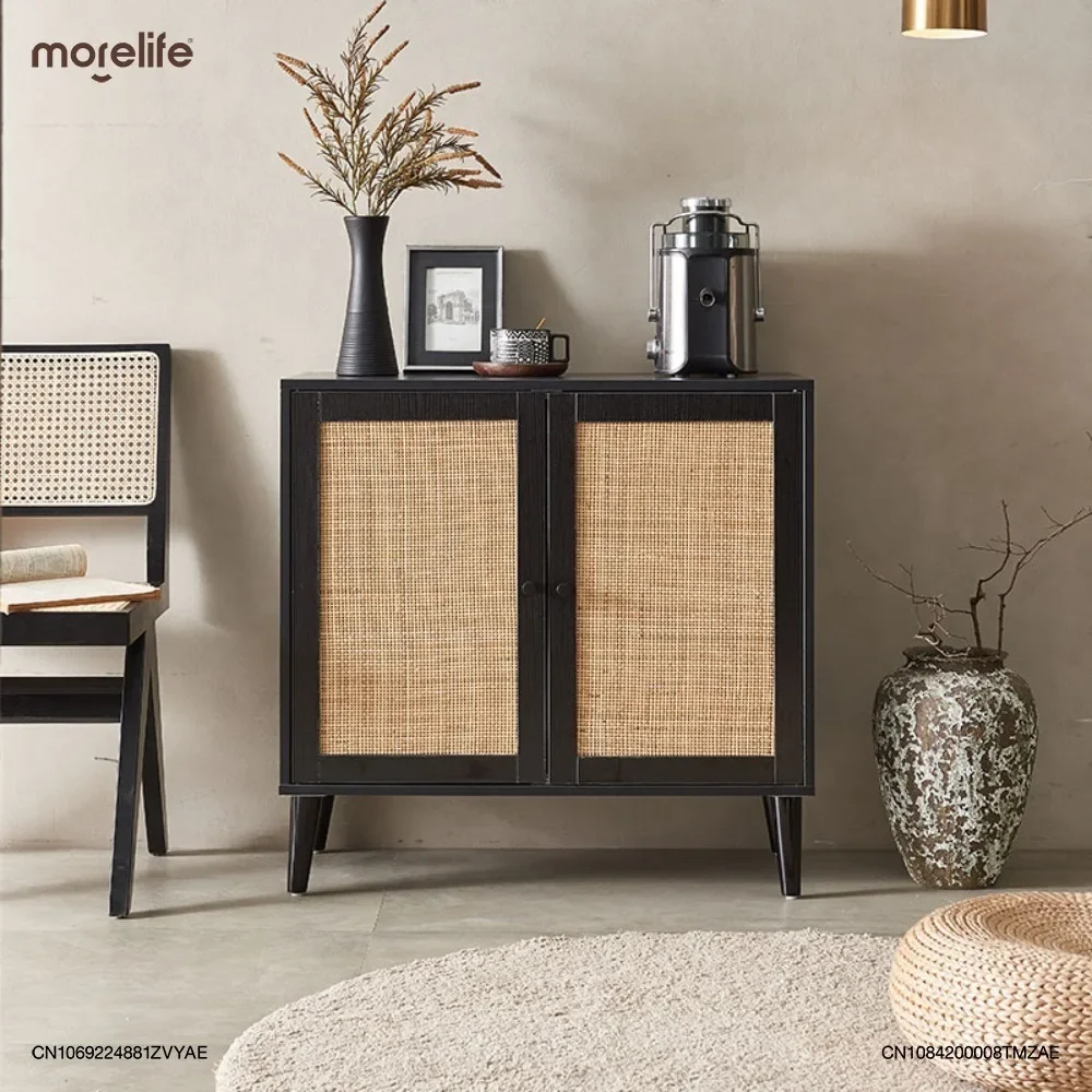 

Vine Woven Dining Cabinet Modern Minimalist Foyer Tea Living Room Storage Bowl Cabinet Household Bedroom Rattan Cabinets K01