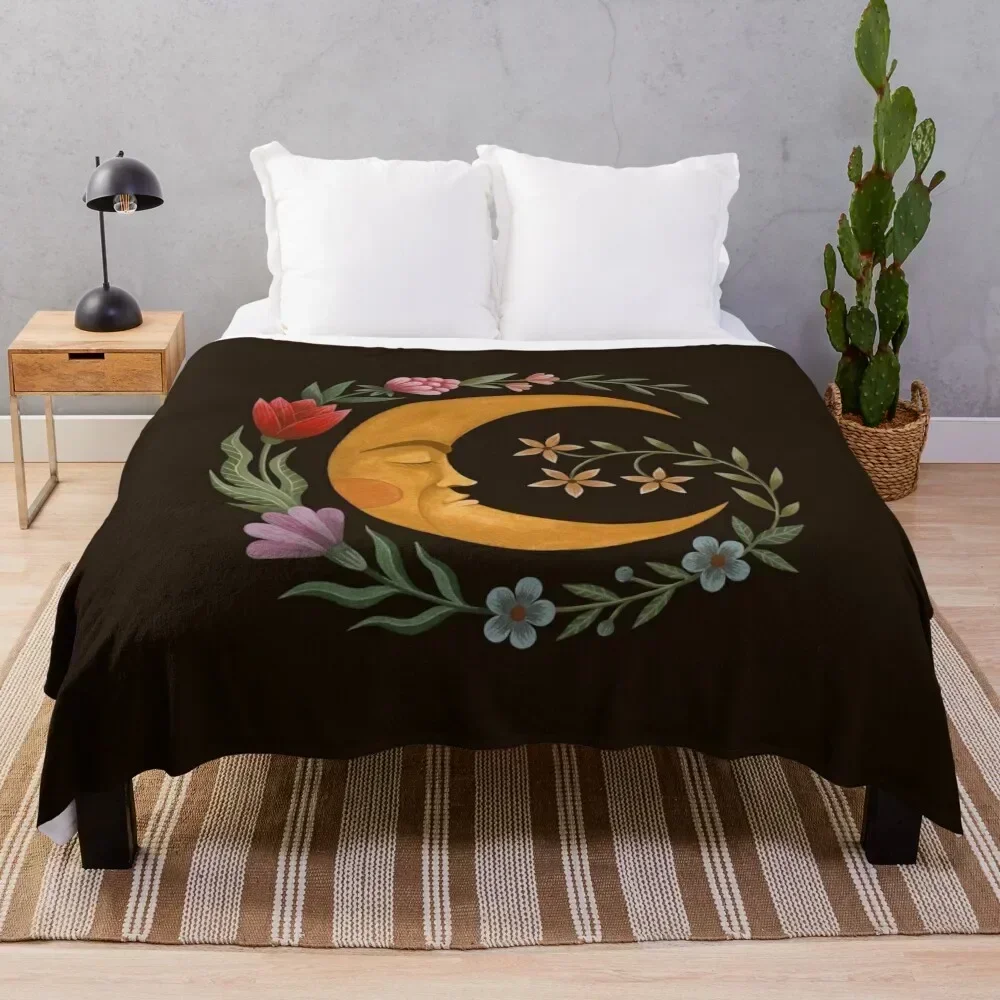 Midsummer Moon Throw Blanket Faux Fur Soft Warm Blanket for Bed