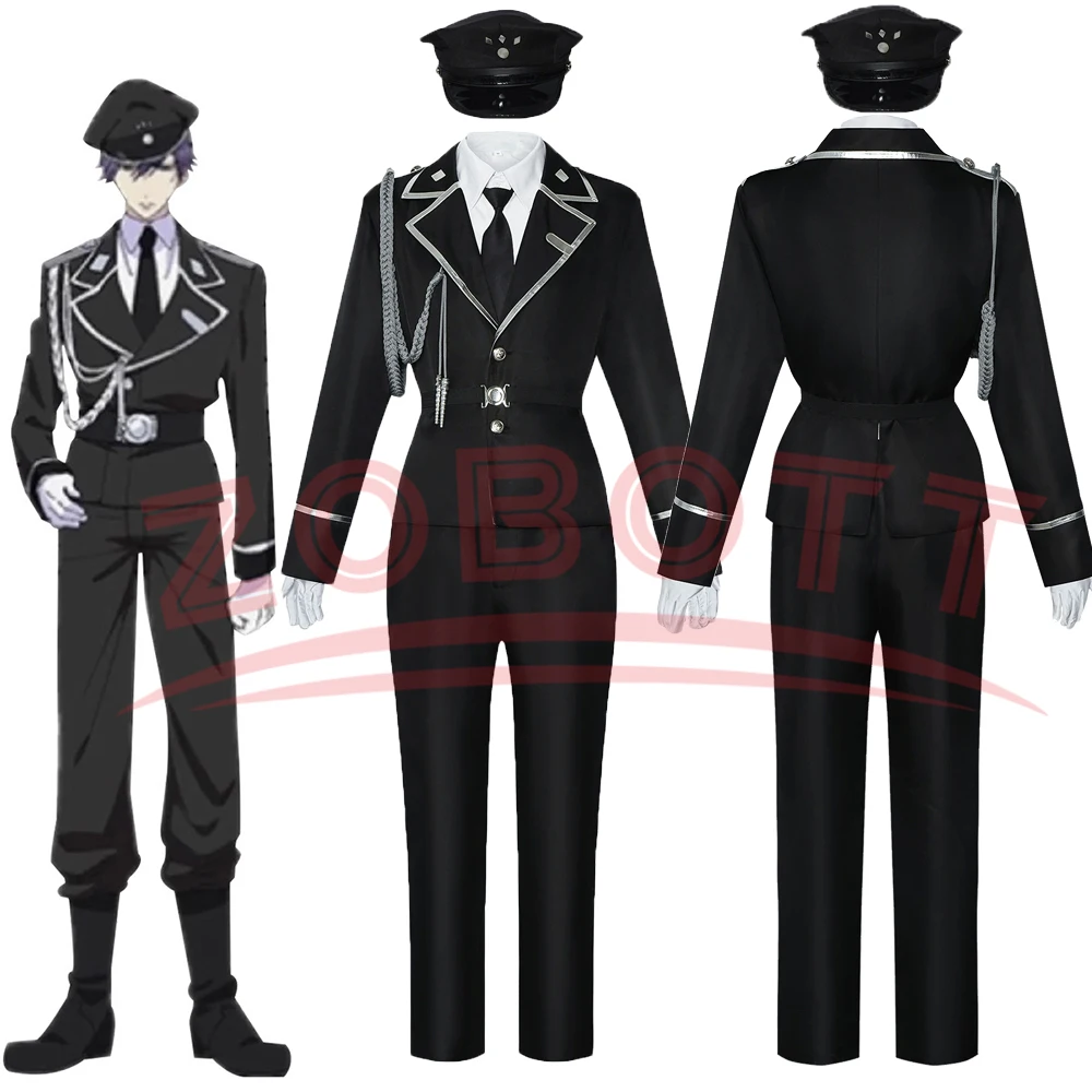 

Aki Myojin Cosplay Costume Hat Sweet Punishment Watashi Wa Kanshu Senyou Pet Guard Uniform Hat Whip Purple Hair Suits