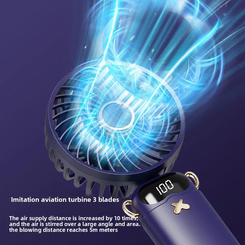 USB Rechargeable Handheld Mini Desk Fan for Students Office Dormitory Portable Cooling Fan