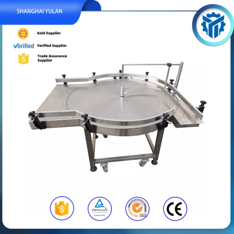 Automatic Round Rotary Turntable Bottle Feeder Machine / Unscrambling Collecting Turning Table