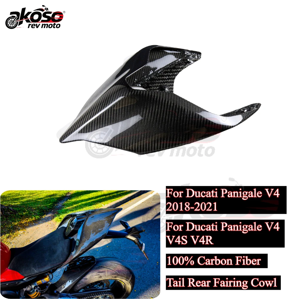 

100% 3K Carbon Fiber Seat Tail Rear Hump Fairing Cowl Motorcycle Ailerons For DUCATI Panigale V4 V4S Streetfighter V4R 2018-2021