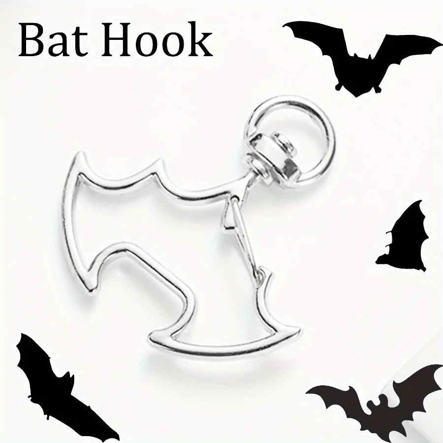 سلاسل مفاتيح مطلية ملونة على شكل خفاش، أبازيم جراد البحر، أبازيم للكلاب، المعلقات المصنوعة يدويًا المطلية بالرش، أبازيم زخرفية