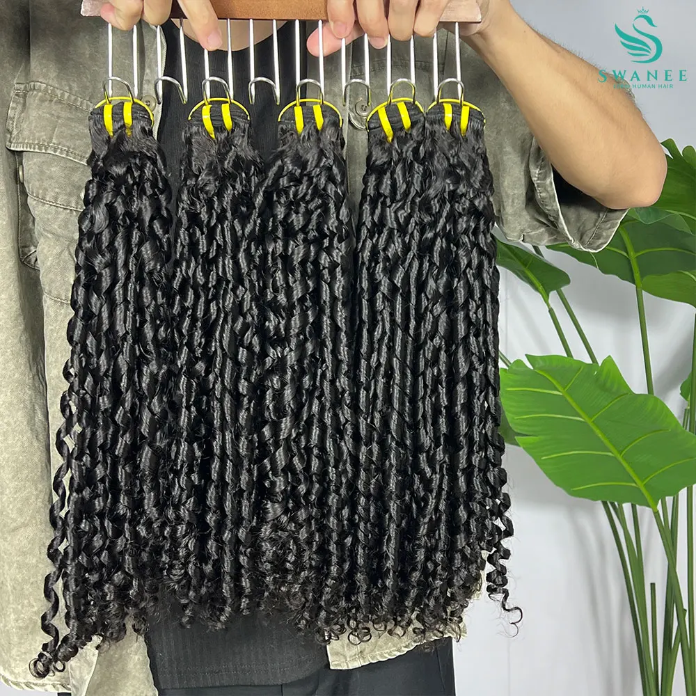 Double Drawn Pixie Curly Human Hair Bundles Vietnamese Unprocessed Hair Bundle Raw Virgin Weave Extensions Extensions