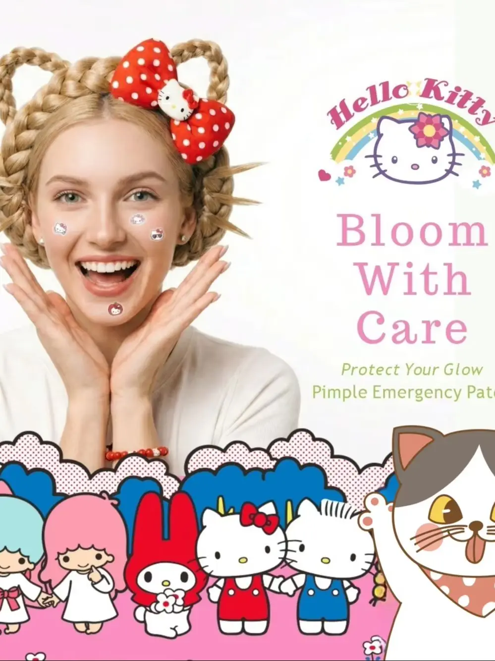 Sanrio x HelloKitty 120/48pcs Super cute pimple stickers, Super cute concealing pimple stickers, suitabl