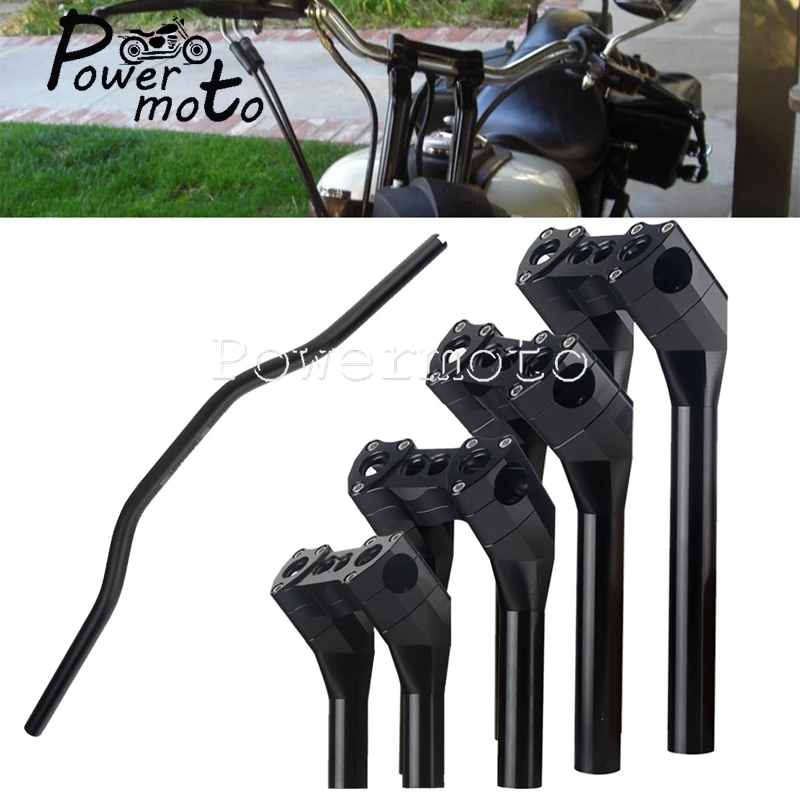 Kierownica motocyklowa Riser Handlebar Black 6′′ 8′′ 10′′ 12′′ Pullback Riser Thunderbike Club Style dla Harley Dyna Softail Sportster