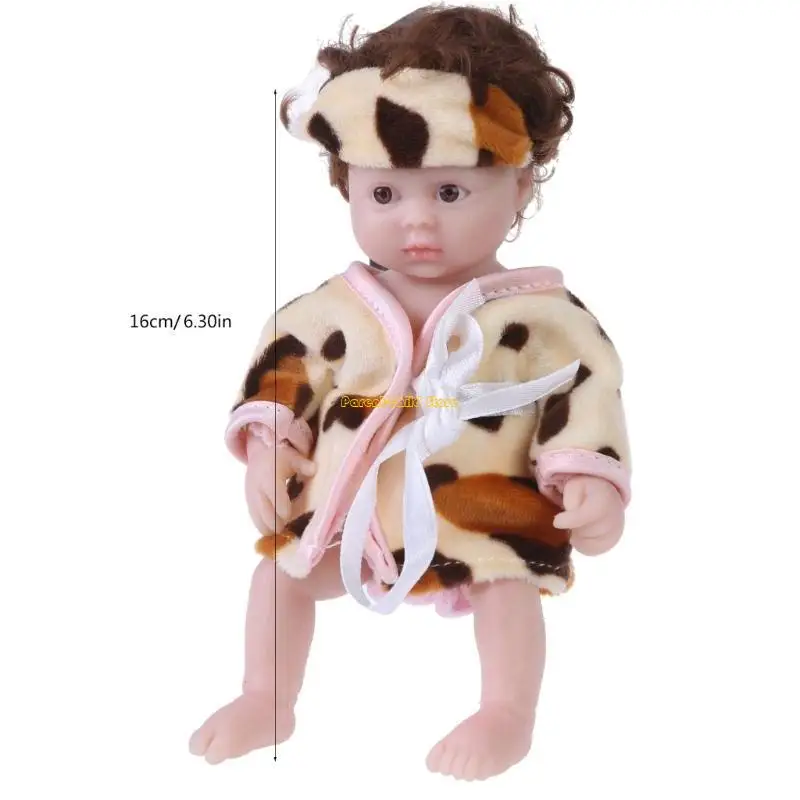 WXTD 6inch Silicone Reborns Doll Silicone Reborns Small Girl Doll for Toddlers Girl Pretend Toy Best Companies Child Gift