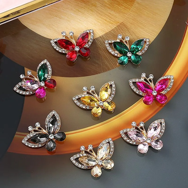 

10pcs/bag New Butterfly Zinc Alloy Rhinestone DIY Clothing Luggage Decoration Accessories