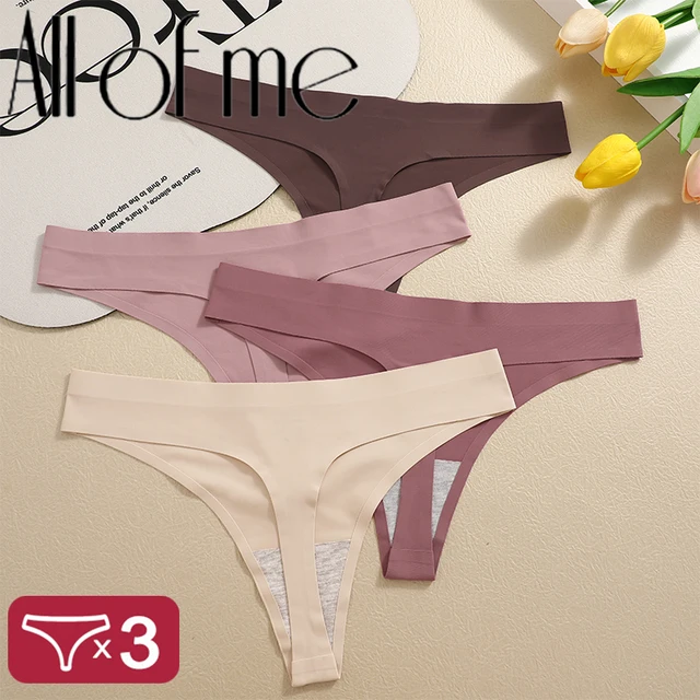 3 sztuk/zestaw seksowna bielizna stringi oddychająca damska T-back bielizna intymna bezszwowe kalesony z niskim stanem Lady majtki bikini S-XL