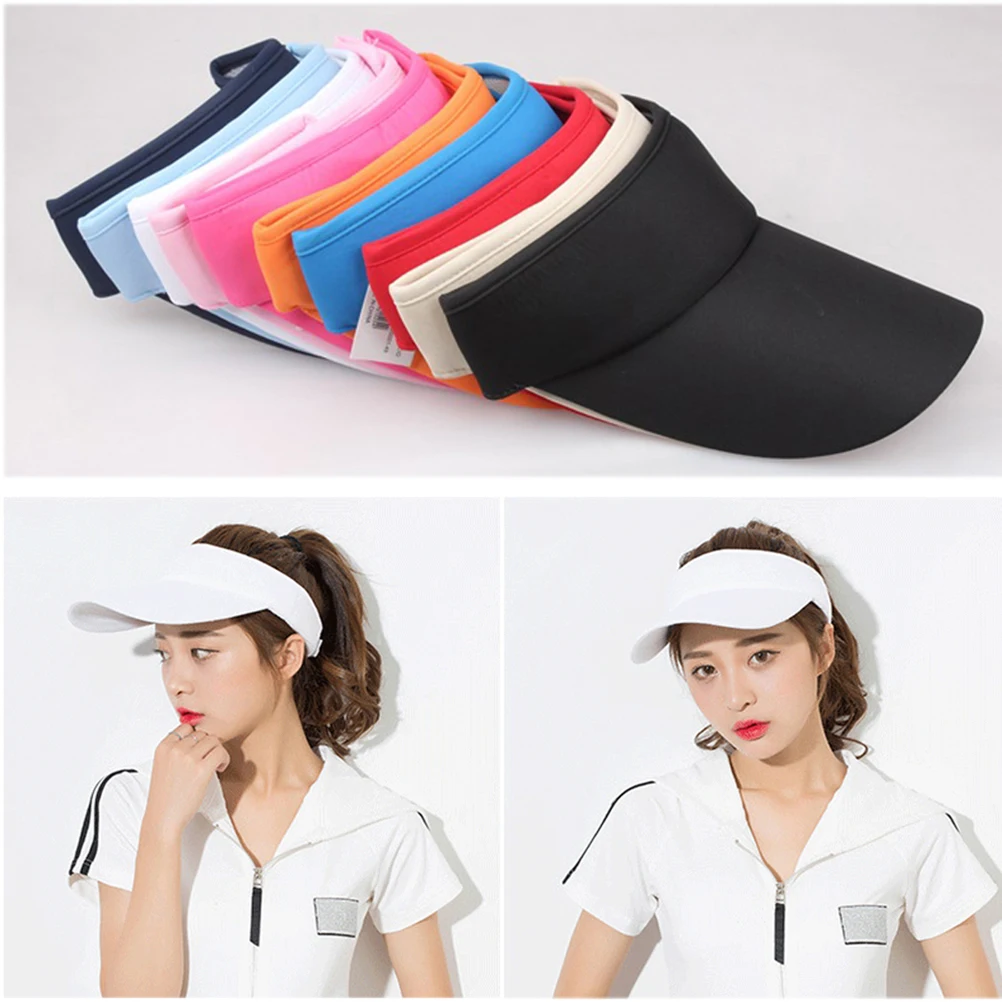 

Unisex Red Adjustable Sun Visor Hat Lightweight Breathable Outdoor Sports Cap Summer Tennis Golf Hiking Beach Vacation