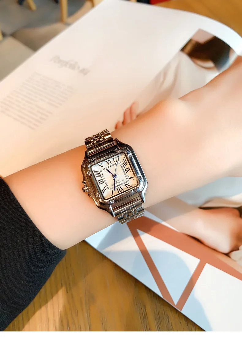 New Luxury Women Watches Fashion Simple Square Quartz Watch Casual Women Watch Business Folding Alloy Ladies Clock Relogio