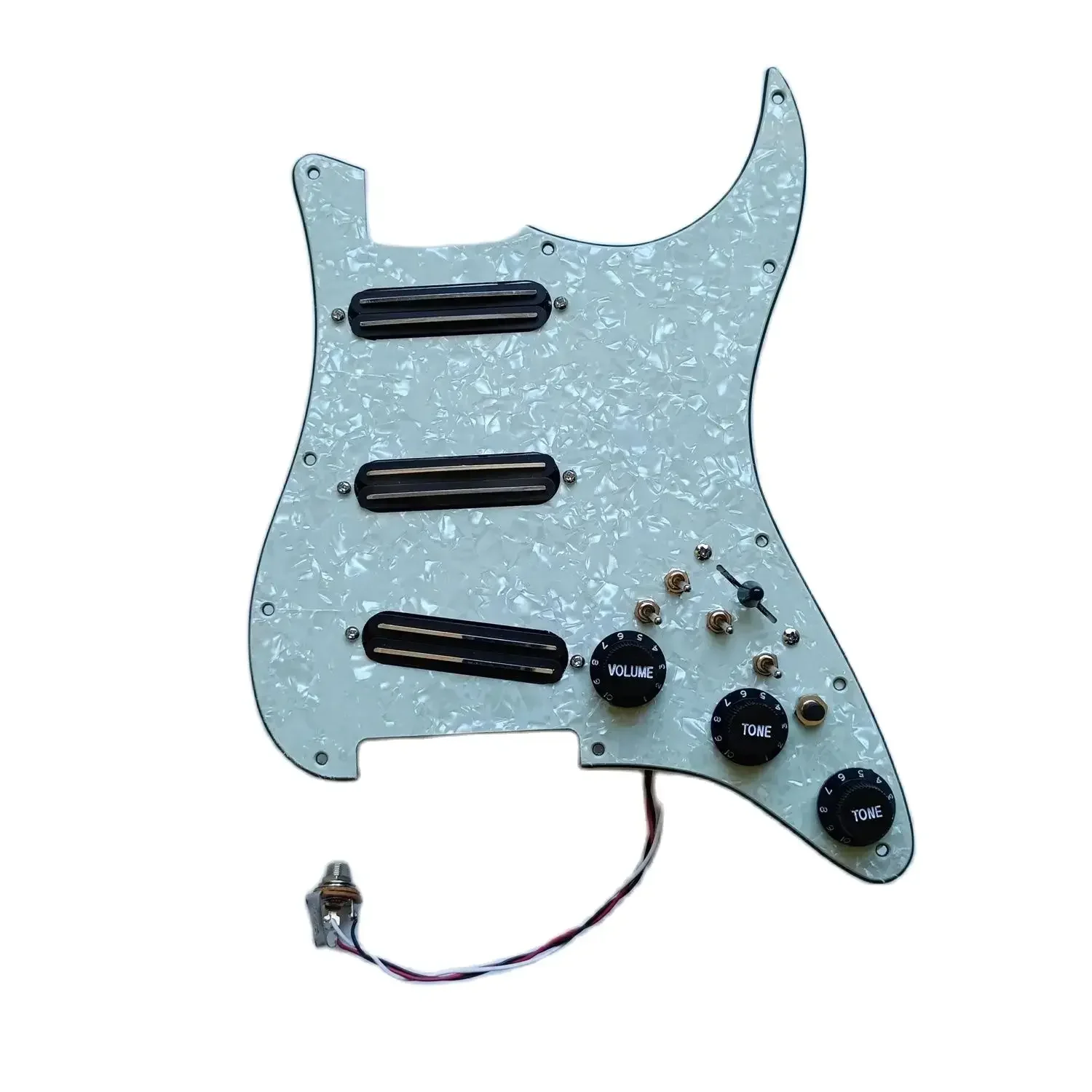 Upgrade SSS Prewired Loaded ST Pickguard Mini Humbucker Pickups High Output DCR 4 Switch 20 Tone Wiring Harness Guitar Parts