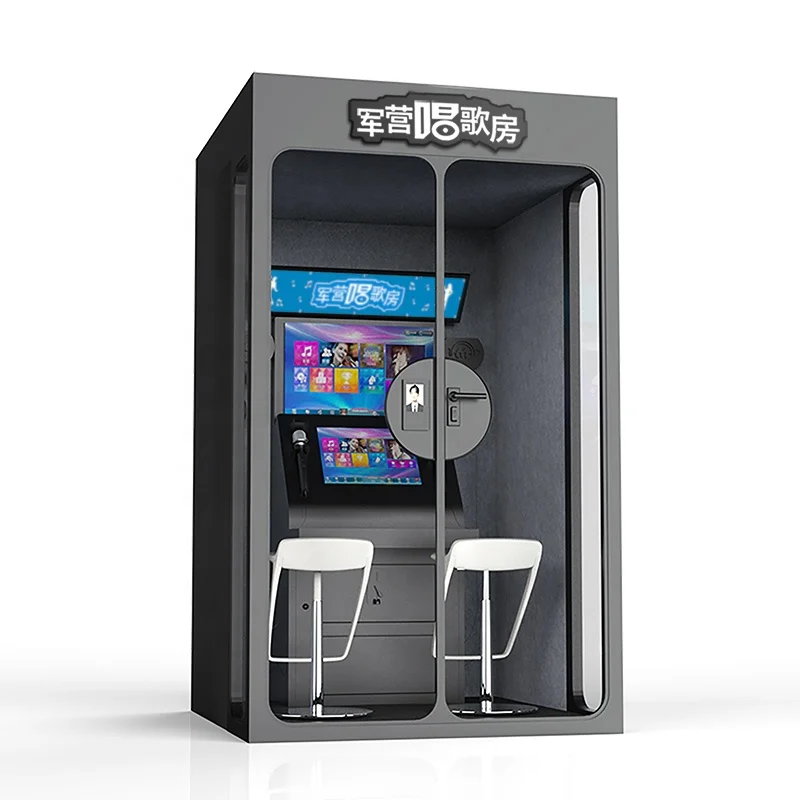 Modern Design Self-Service Mini Karaoke Room Pod Indoor Soundproof Kiosk Touch Screen Personal Singing Machine Home Office 2