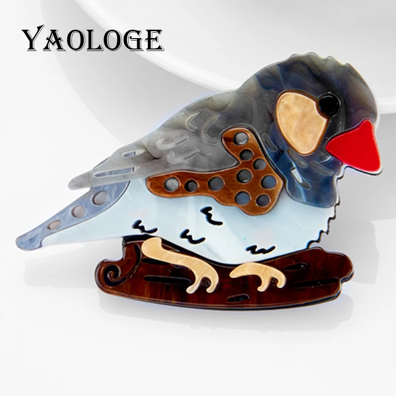 

YAOLOGE Acrylic Material Brooches Women High Quality Birds Shape Pins Brooches Gifts New Style Girls Jewelry on Bags Clothes