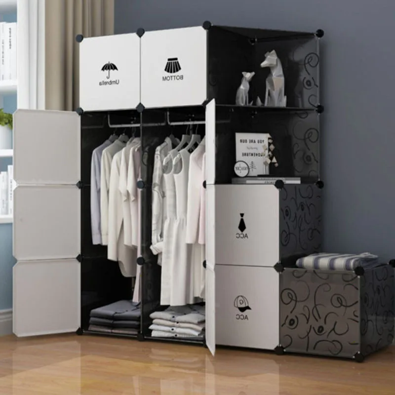 Organizer Partitions Wardrobe Storage Clothes Bedroom Cabinet Plastic Open Wardrobe Display Guarda Roupa Lounge Suite Furniture