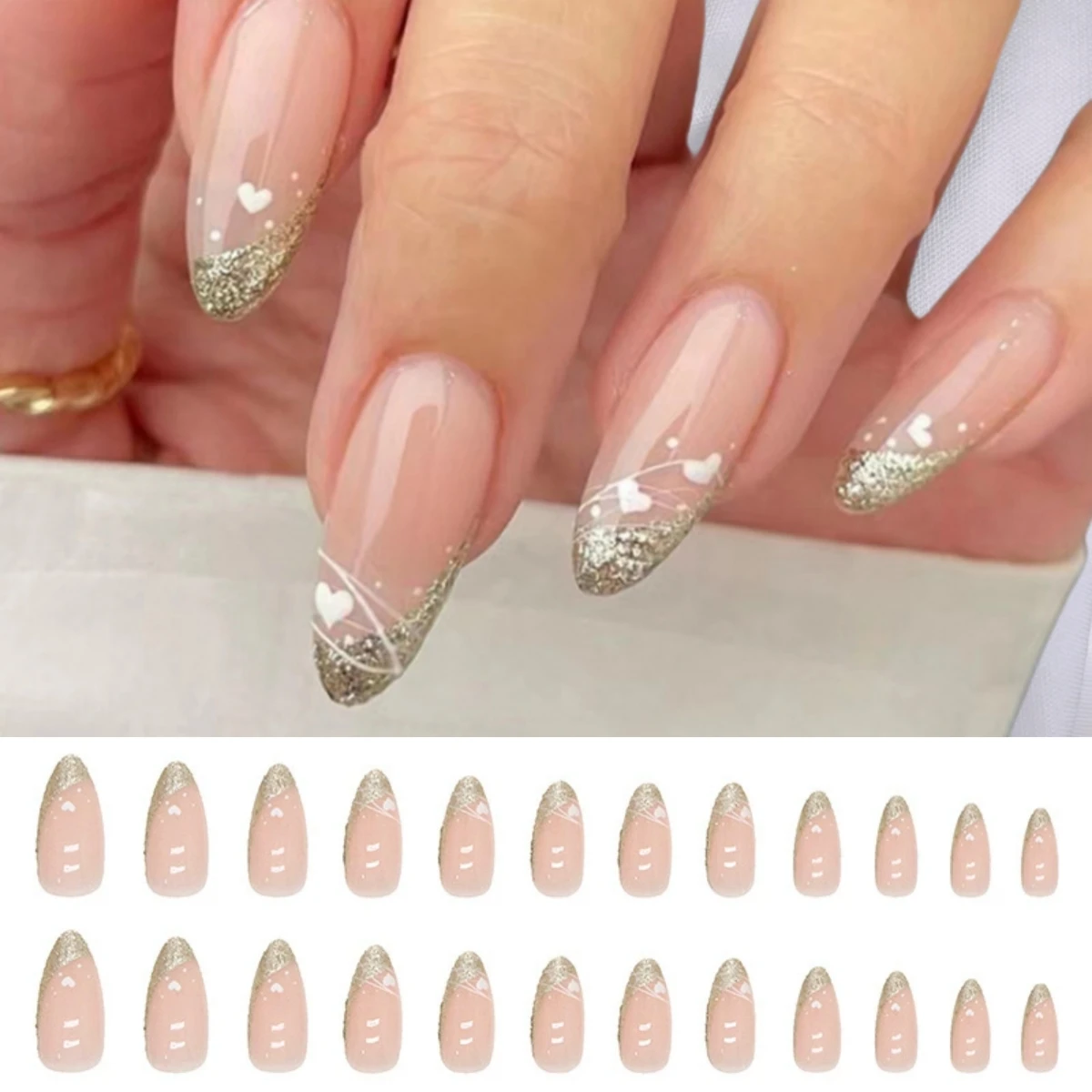24 Stück Tropfen Rosa Lila Mädchen Dekoration Künstliche Nägel Kunst Künstliche Acryl Ballerina Drücken Sie auf Nägel Set Abnehmbare Falsche Nagelspitzen