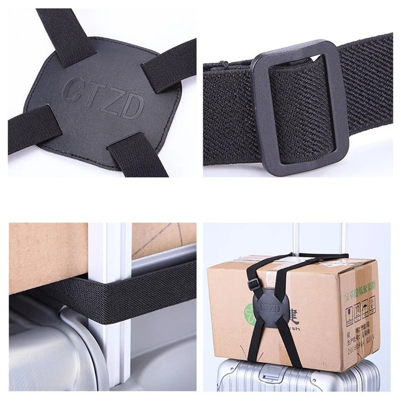 Luggage Straps Bag Bungees for Add a Bag Easy to Travel Suitcase Elastic Strap Belt Travel Accessories Easy Version-Black