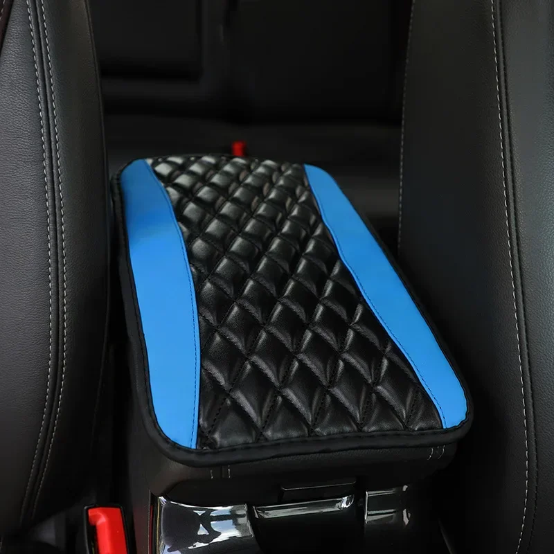 NewCar Universal PU Leather Armrest Box Pad with Three-dimensional EmbroideryAnti-slip Central Control Pad for Armrest Box Cover
