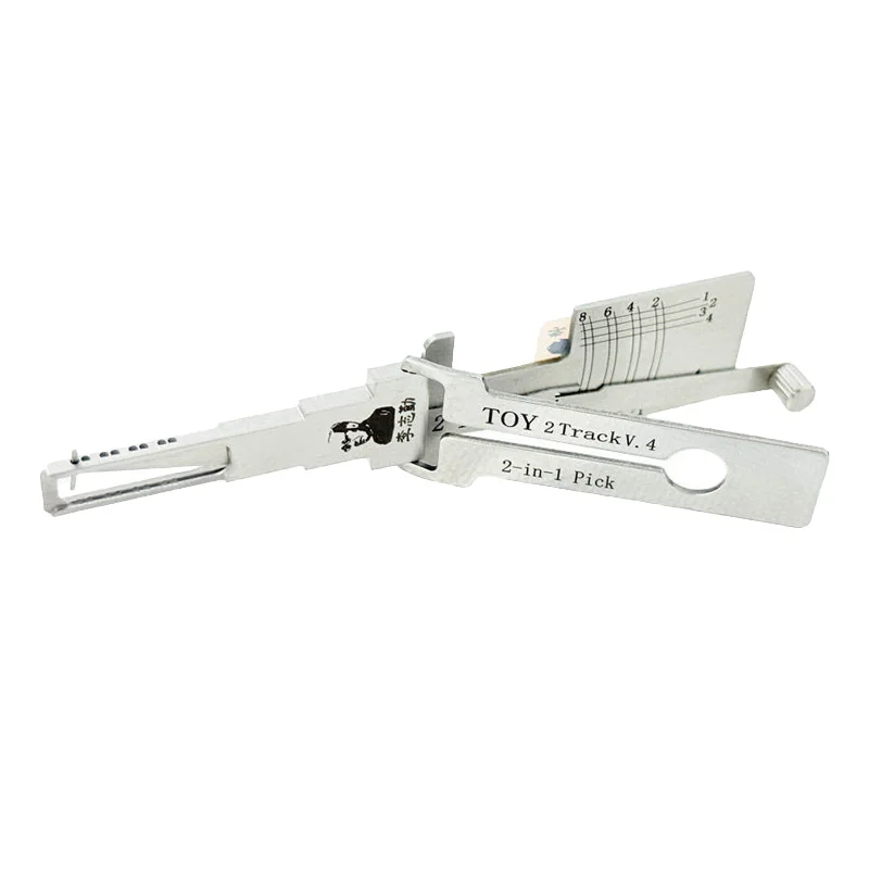Original Lishi TOY2 Track V.4 2 in 1 Lock Pick Decoder Ignition Car Door Open for T-oyota and Lexus Models Vertical Milling